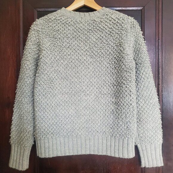 Banana Republic light gray wool and alpaca blend fuzzy carpet sweater - Picture 2 of 7